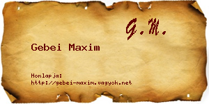 Gebei Maxim névjegykártya
